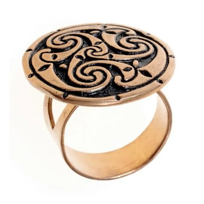 Celtic Ring Med Triskelion, Bronze - Billede 3
