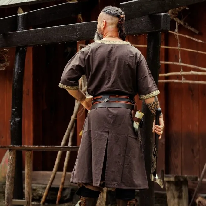 Leonardo Carbone Celtic Tunika, Korte ærmer, Mørkebrun - Billede 4