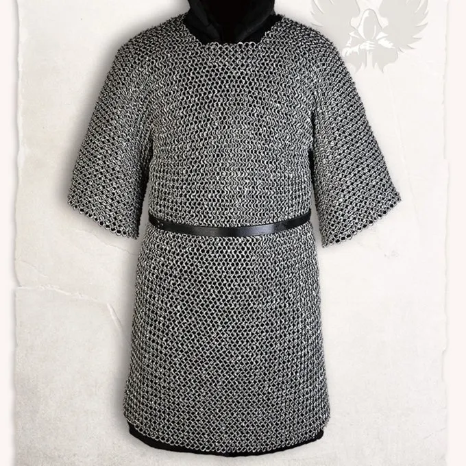 Mytholon Chainmail Haubergeon John, Flade Ringe, Runde Nitter