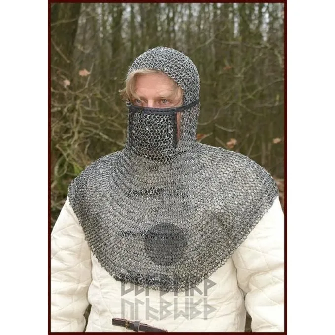 Ulfberth Coif Med Firkantet Visir, Runde Ringe - Runde Nitter, 8 Mm - Billede 2