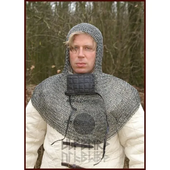 Ulfberth Coif Med Firkantet Visir, Runde Ringe - Runde Nitter, 8 Mm - Billede 3