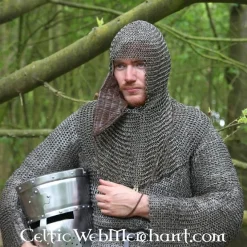 Ulfberth Coif Med Trekantede Visir, Runde Ringe - Runde Nitter, 8 Mm