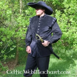 Leonardo Carbone Fløjlsvams Med Metal Knapper, Sort