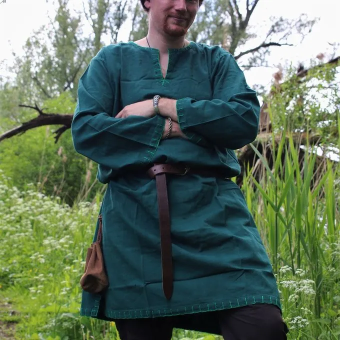 Leonardo Carbone Historisk Tunika Med Autentisk Beklædning, Grøn - Billede 5