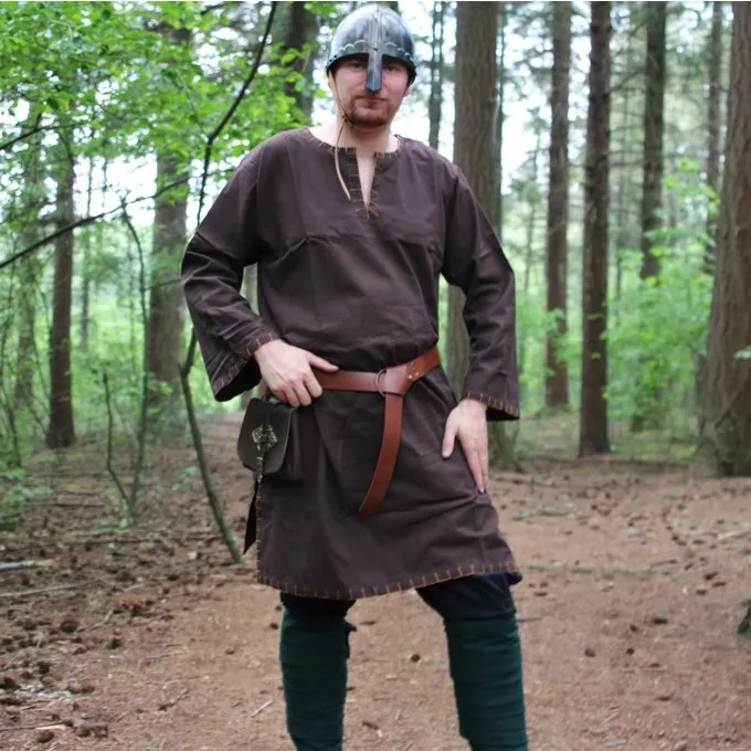 Leonardo Carbone Historisk Tunika Med Autentisk Foring, Mørk Brun - Billede 4