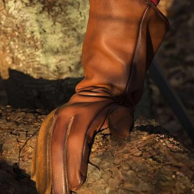 Epic Armoury Læder Middelalderlige Handsker, Brun - Billede 2