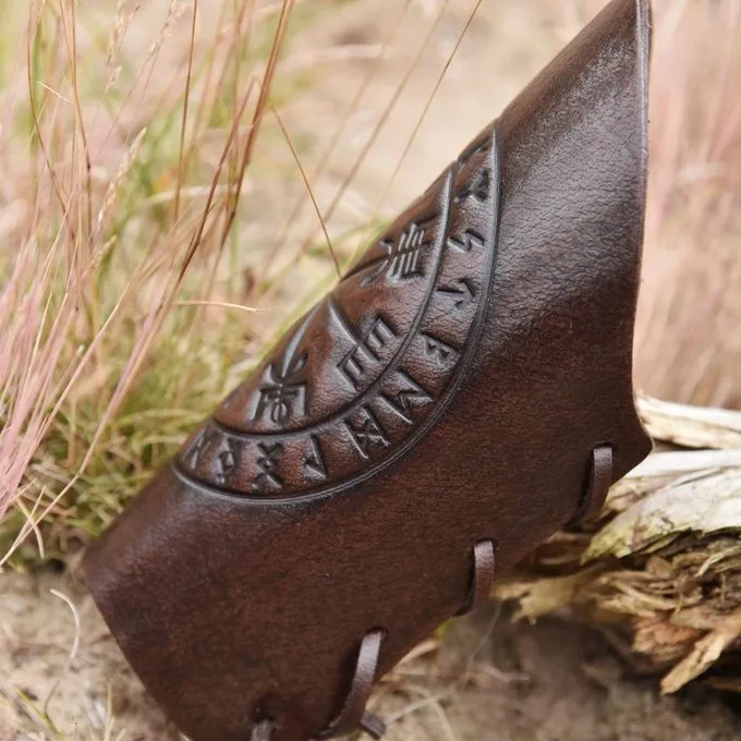 Deepeeka Læder Vambrace Med Vegvisir - Billede 3