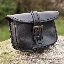 Epic Armoury Læderbæltepose Agostino, Sort