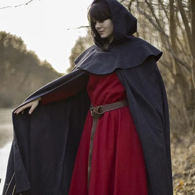 Epic Armoury Middelalderlig Hættefrakke Thomas, Grå - Billede 2