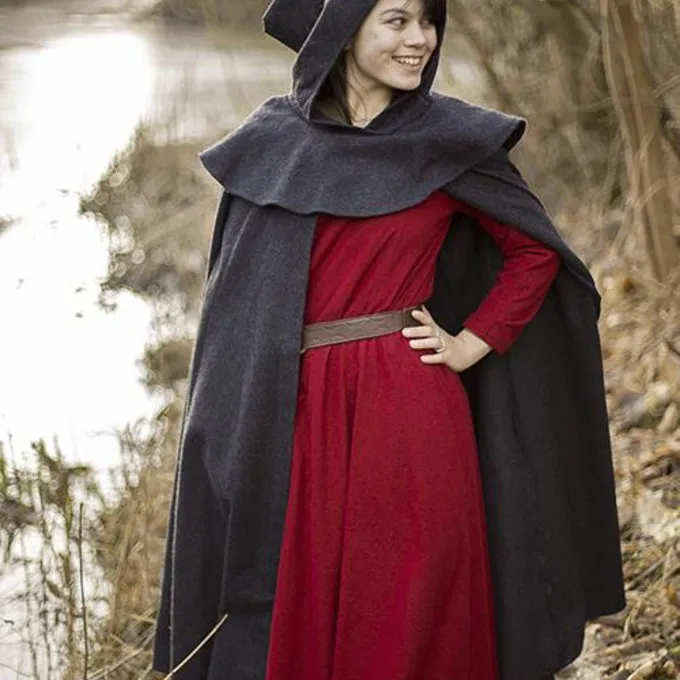 Epic Armoury Middelalderlig Hættefrakke Thomas, Grå - Billede 5