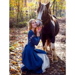 Leonardo Carbone Middelalderlig Kjole Larina, Blue-Naturel