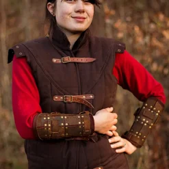 Epic Armoury Par Armbeskyttere I Plade Fighter, Brun