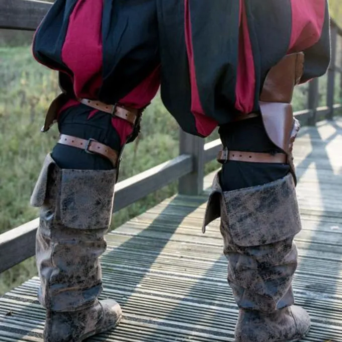 Epic Armoury Par Læder Poleyns, Brun-rød - Billede 3