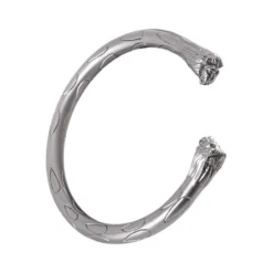 Deepeeka Roman Torcs Med Løvehoveder, Par, Sølv Farve