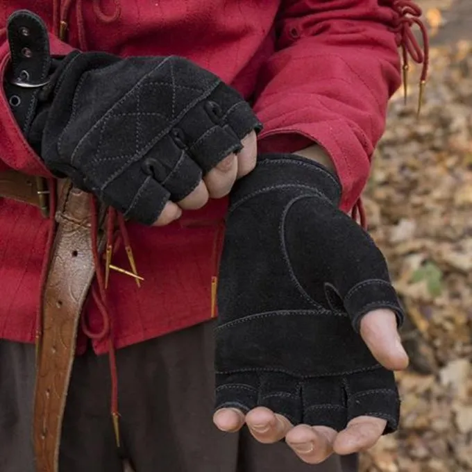 Epic Armoury Ruskind I Fingerfri Handsker, Sort - Billede 2