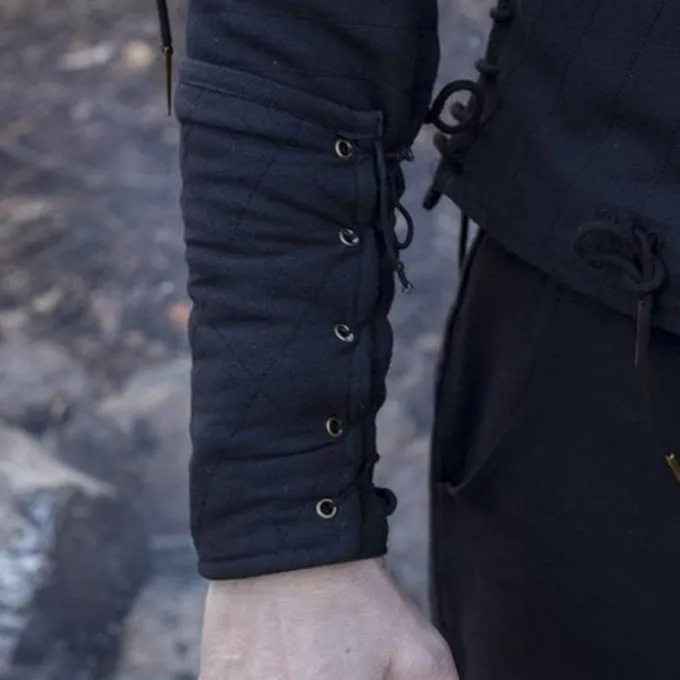 Epic Armoury Sort Slagkofte Armskinner, Par