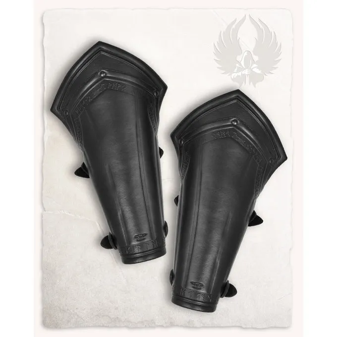 Mytholon Vambraces Torson Med Runer, Sort