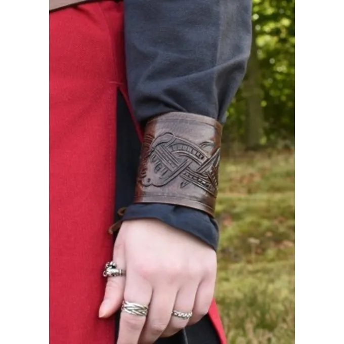 Ulfberth Viking Armbeskyttere I Plade Med Jellinge Dragen - Billede 3