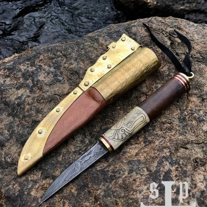 SPQR Viking Kniv Odins Ravn Damascus Stål - Billede 2