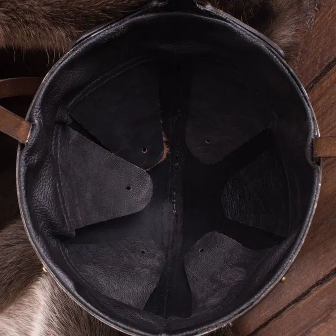 Deepeeka Viking Nasal Hjelm Med Slanger, Patineret - Billede 5