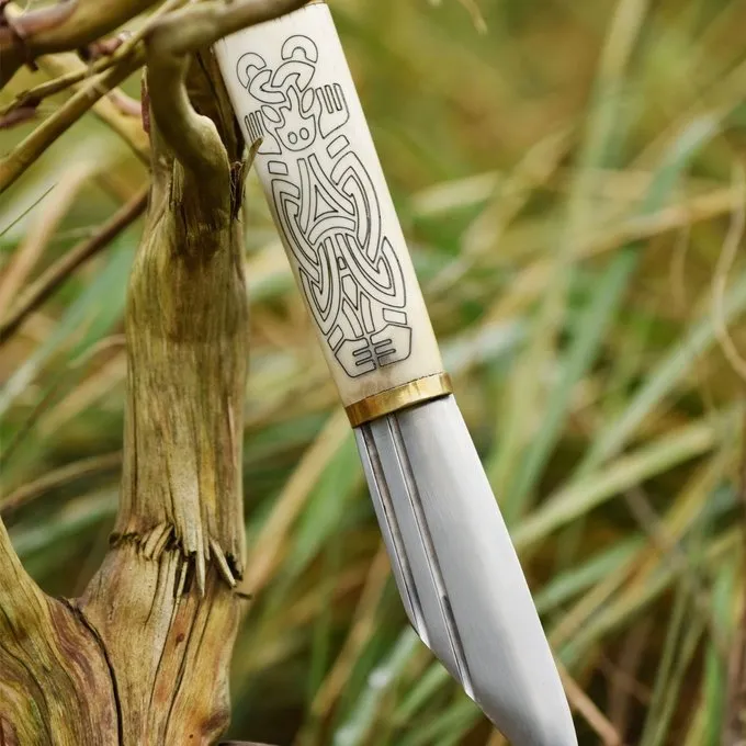 Deepeeka Viking Seax Borre Stil Med Knoglegreb - Billede 6