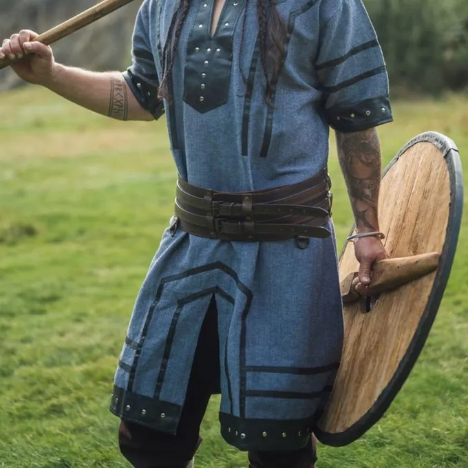 Leonardo Carbone Viking Tunika Rollo, Blå-grå - Billede 3
