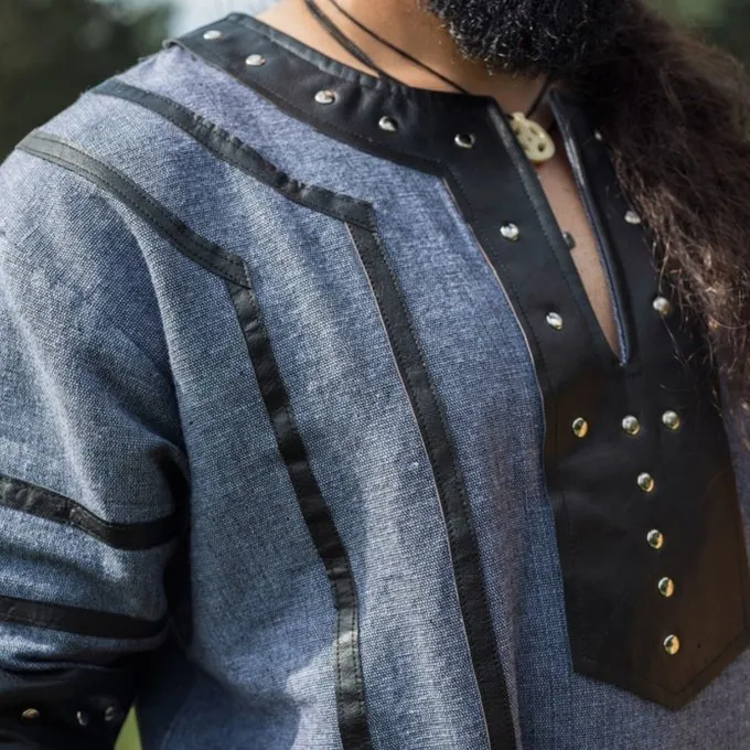 Leonardo Carbone Viking Tunika Rollo, Blå-grå - Billede 4